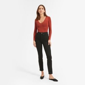 Everlane Long Sleeve V Neck Bodysuit